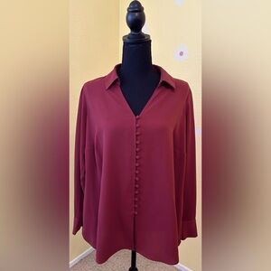 Alfani Long Sleeve Burnt Orange Blouse. Size 0X